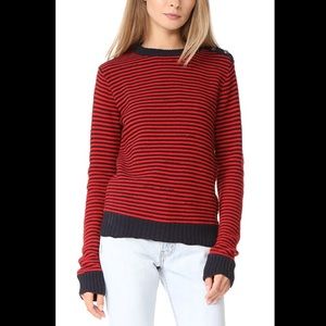 Zadig & Voltaire “Jade” Distressed Striped Sweater